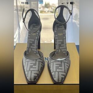 Fendi Chenille Velvet D’Orsay Pumps